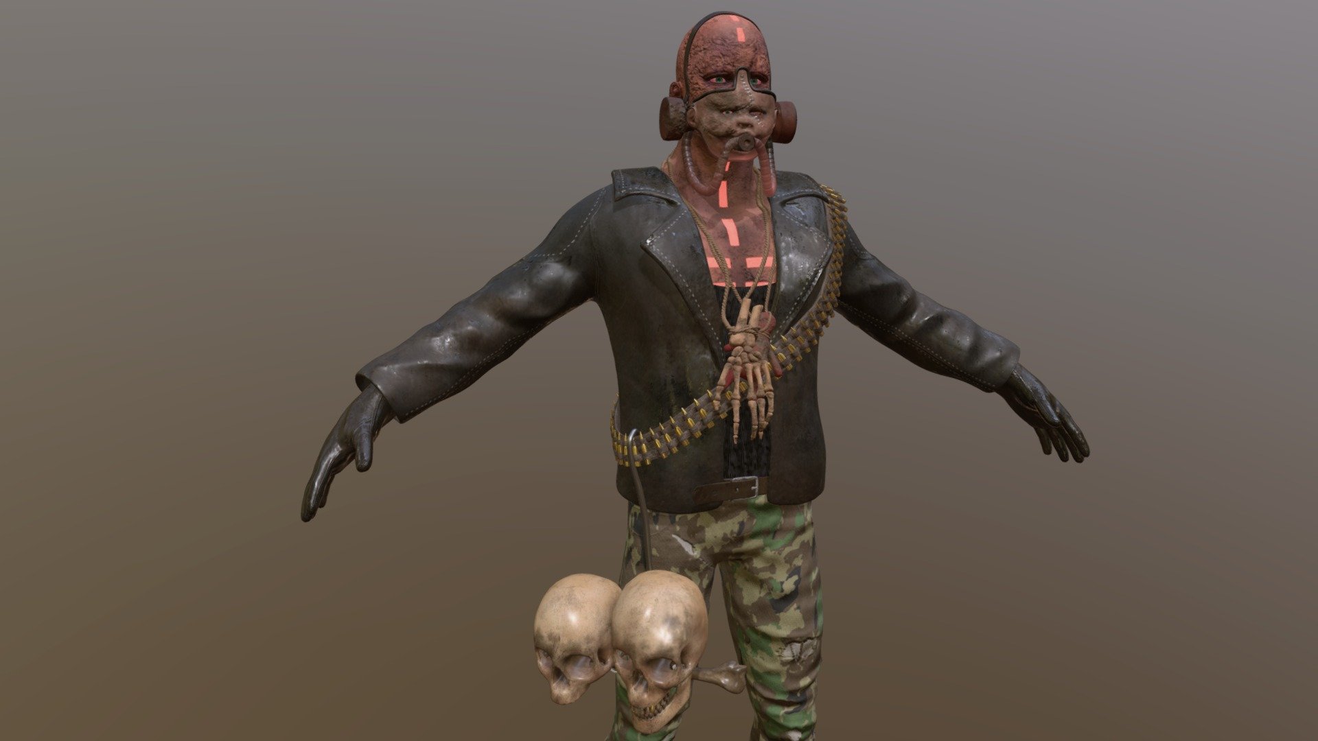 mad max style - Post apocalyptic character - 3D model by michaelmilly 3d model