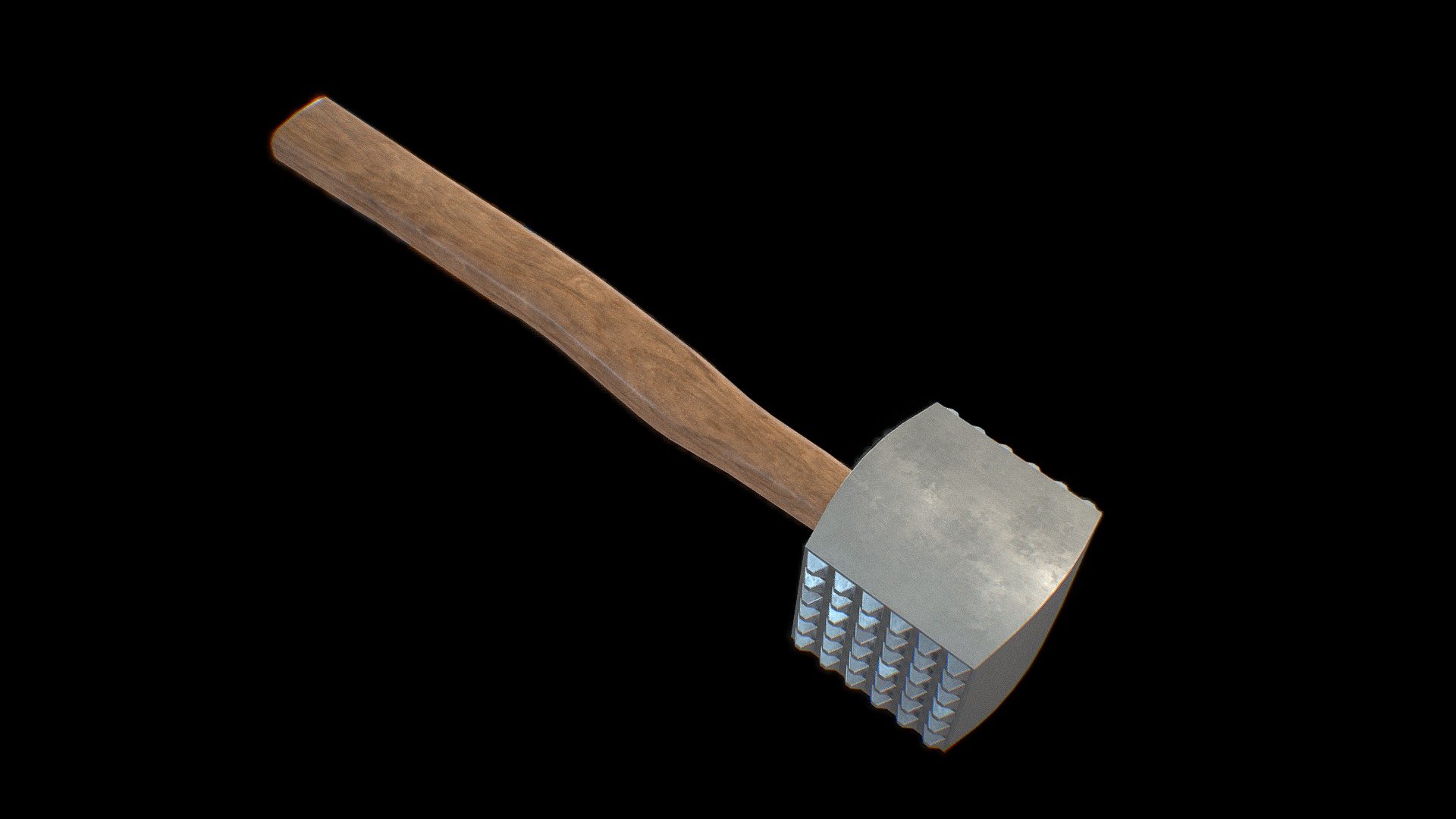 Kitchen model of an iron hammer for beating meat. The model was created in latest version of Blender and textured in Substance Painter.

4096 x 4096 resolution of textures.

BaseColor Normal Metalness Ambient Occlusion Roughness Textures - PNG - Meat Tenderizer Mallet Aluminum Head Hardwood - Buy Royalty Free 3D model by 3dJNCTN (@surajrai18.sr) 3d model