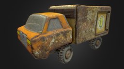 Old USSR Soviet Metal Toy Car URAL "BREAD" toy, soviet, rust, vintage, metal, old, ussr, ural, wehicle, uraltruck, photoscan, photogrammetry, scan, car