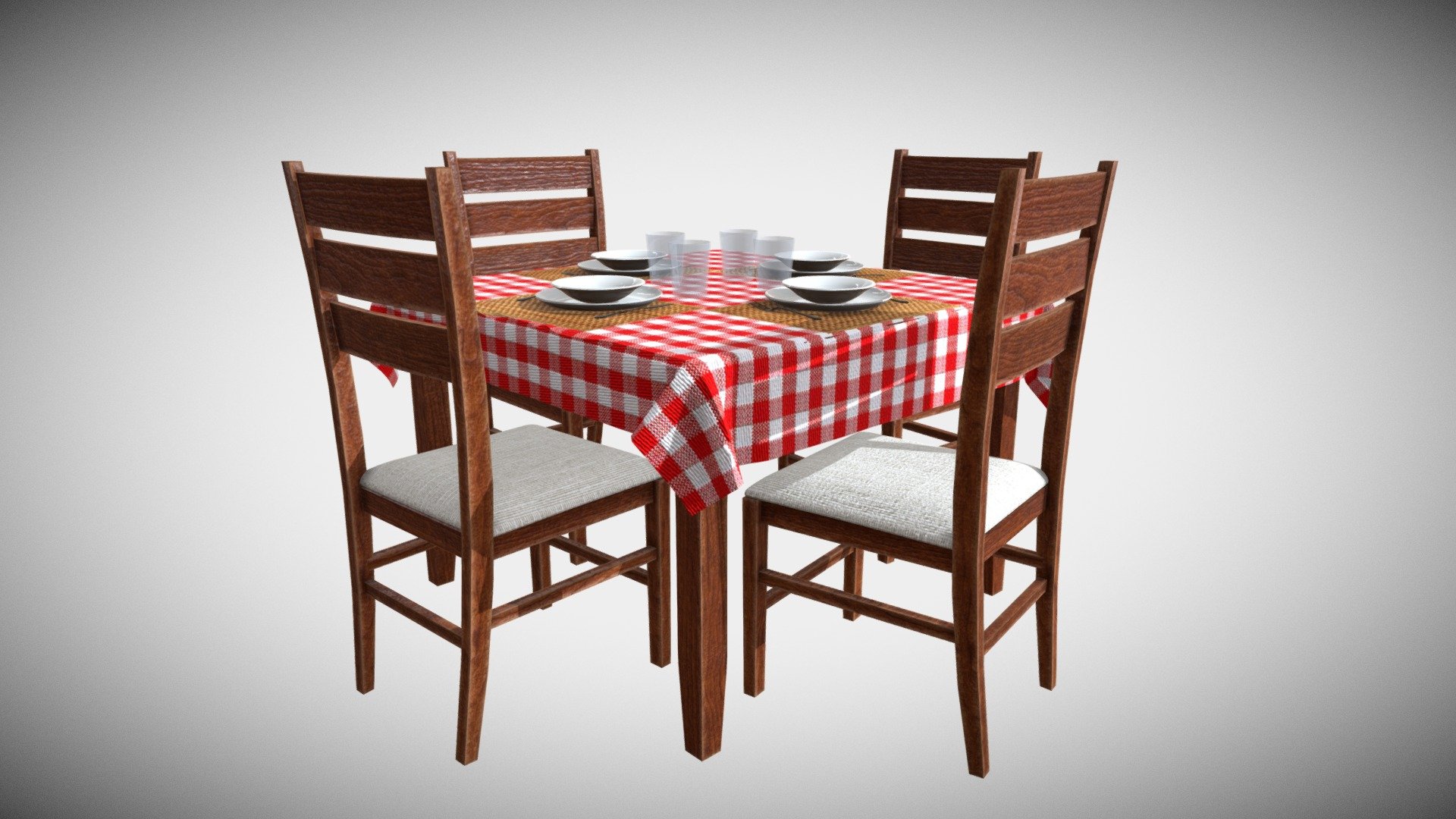 PBR Specular/Glossiness - Two Material 2k

 Diffuse

 Gloss

 Normal

 Specular 
* Ambient Occlusion 

* Opacity 
* IDs Map - Restaurant Table And Chairs - Buy Royalty Free 3D model by Francesco Coldesina (@topfrank2013) 3d model