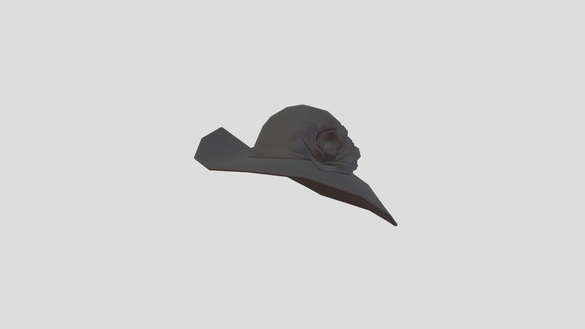Black Flower Hat 3d model.      
    


File Format      
 
- 3ds max 2021  
 
- FBX  
 
- OBJ  
    


Clean topology    

No Rig                          

Unwrapped UVs        
 


PNG texture               

2048x2048                


- Base Color                        

- Normal                            

- Roughness                         



1,656 polygons                          

1,572 vertexs                          
 - Black Flower Hat - Buy Royalty Free 3D model by bariacg 3d model