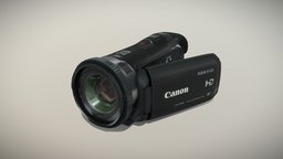 Canon Vixia HF G20 Black camcorder cinema, film, make, picture, camera, motion, movie, recorder, held, hand-held, camcorder, videocamera, low-poly, 3d, low, poly, model, digital, video, hand