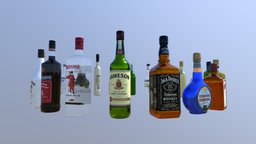 20 Liquor bottles bar, drink, pub, drinks, becherovka, alcohol, jameson, bottles, liquor, alcool, chivas, olmeca, jagermeister, malibu, baileys, cointreau, curacao, absolut_vodka, ramazzotti, beefeater, crema_di_limoncino, havana_club, jack_daniels, kahlua, martel, molinari_sambuka, pernod, sortilege, liquor_bottles