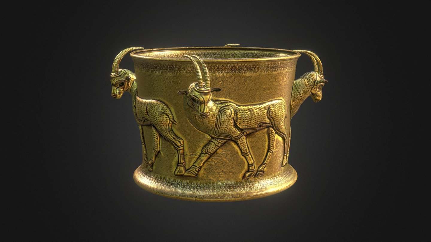 Northern IranMarlik gold vessel, northern Iran ca 1000 BC, metropolitan Museum - Marlik Gold Vessel - 3D model by aidinsalsabili 3d model