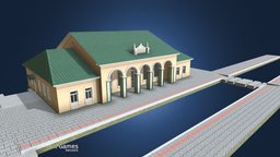 Train station prj 4072 (15) Stucco walls buildings, lowpolly, game_asset, train-station, ussr, trainstation, low-polygon, ukraine, citiesskylines, low-poly-blender, ussr-architecture, typical-project, 4072, low_poly, low-poly, gameasset, cities-skylines