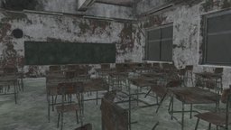 abandoned school scene, school, oldschool, abandoned-building, abandoned-school
