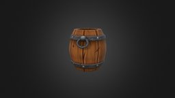 Cartoon Barrel barrel, 3d-model, handpainted, cartoon, photoshop, blender