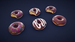 Stylized Chocolate Donuts food, donuts, chocolate, stylised, donut, sweet, bakery, sweets, pastry, choco, doughnut, chocolat, chocolates, doughnuts, dough, baker, pastries, glazed, pbr-texturing, donutshop, fortnite, pbr-game-ready, sprinkels, doughtnut, cartoon, asset, pbr, donut-food, bakery-products, bakeryshop, donut3d, dough-nut