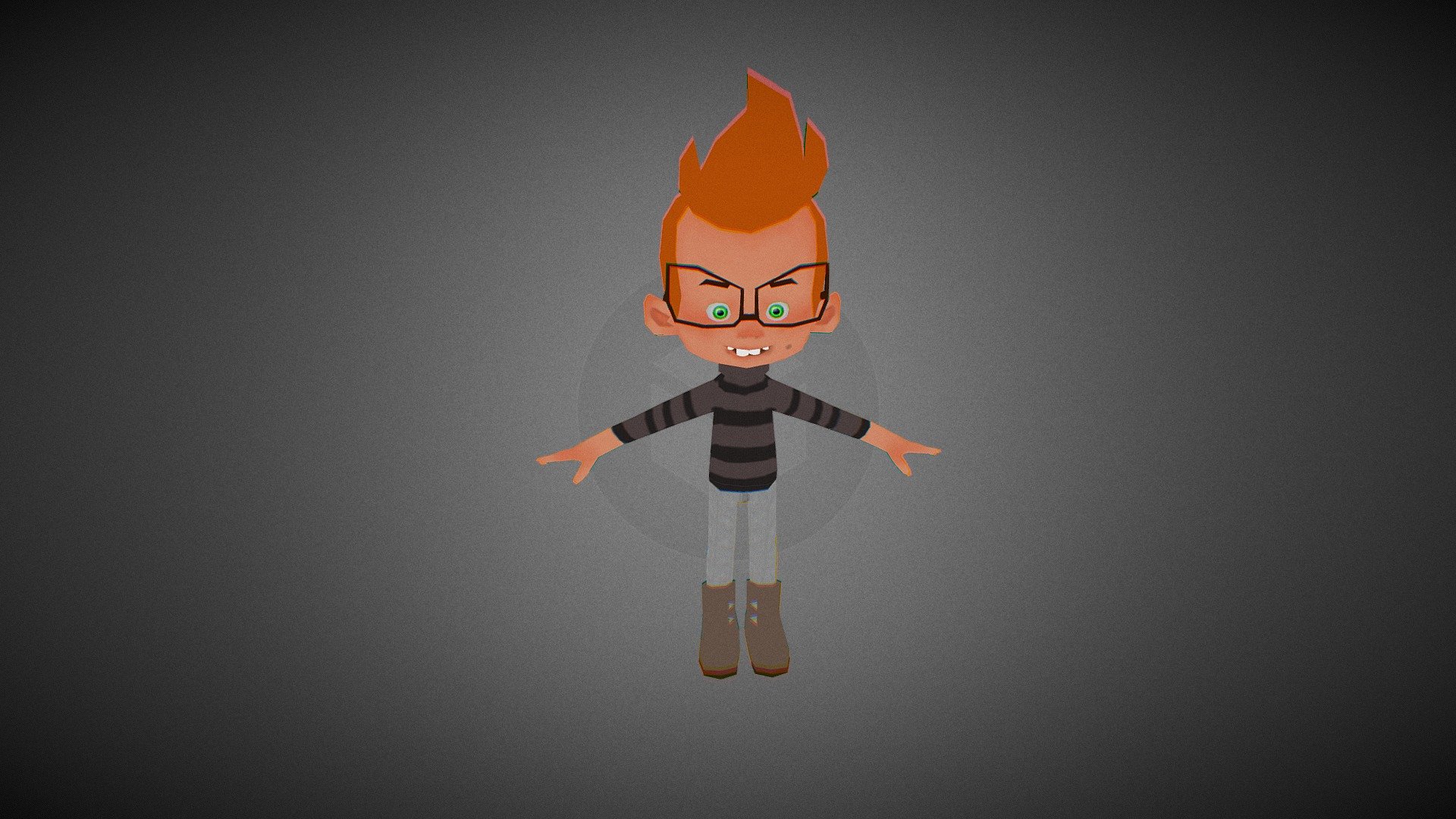 Little boy lowpoly. Have loop to rig 3d model