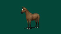 Arabian Horse (LowPoly) animals, mammal, game_asset, nature, animations, breed, equus, ferus, caballus, pbr, lowpoly, horse, creature, gameready, arabian-horse, nyilonelycompany, farm_animals, noai, arab_horse