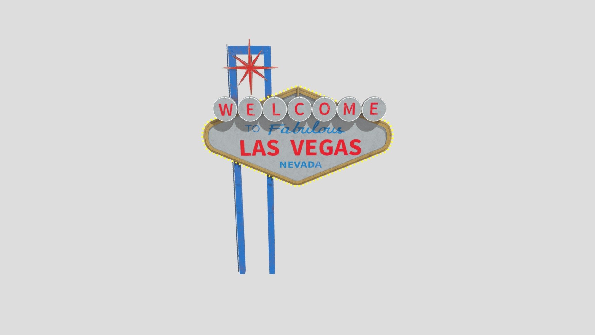 This High Detailed Las vegas Sign is textured front to back with great modeling for viewing from all angles. This asset comes with 4k textures and is UV Unwrapped for future texturing 3d model
