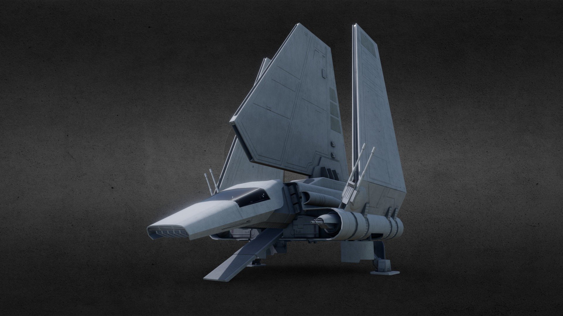 The Imperial Lambda class shuttle from Star Wars: Return of the Jedi 3d model