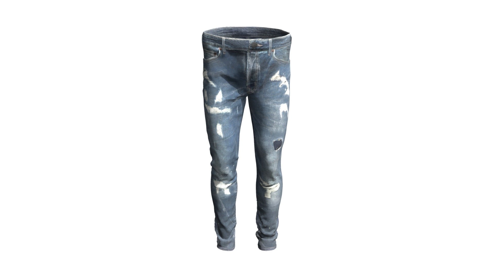 CLO, .obj, thick - Ripped Jeans - 3D model by riki (@rikkilambo) 3d model