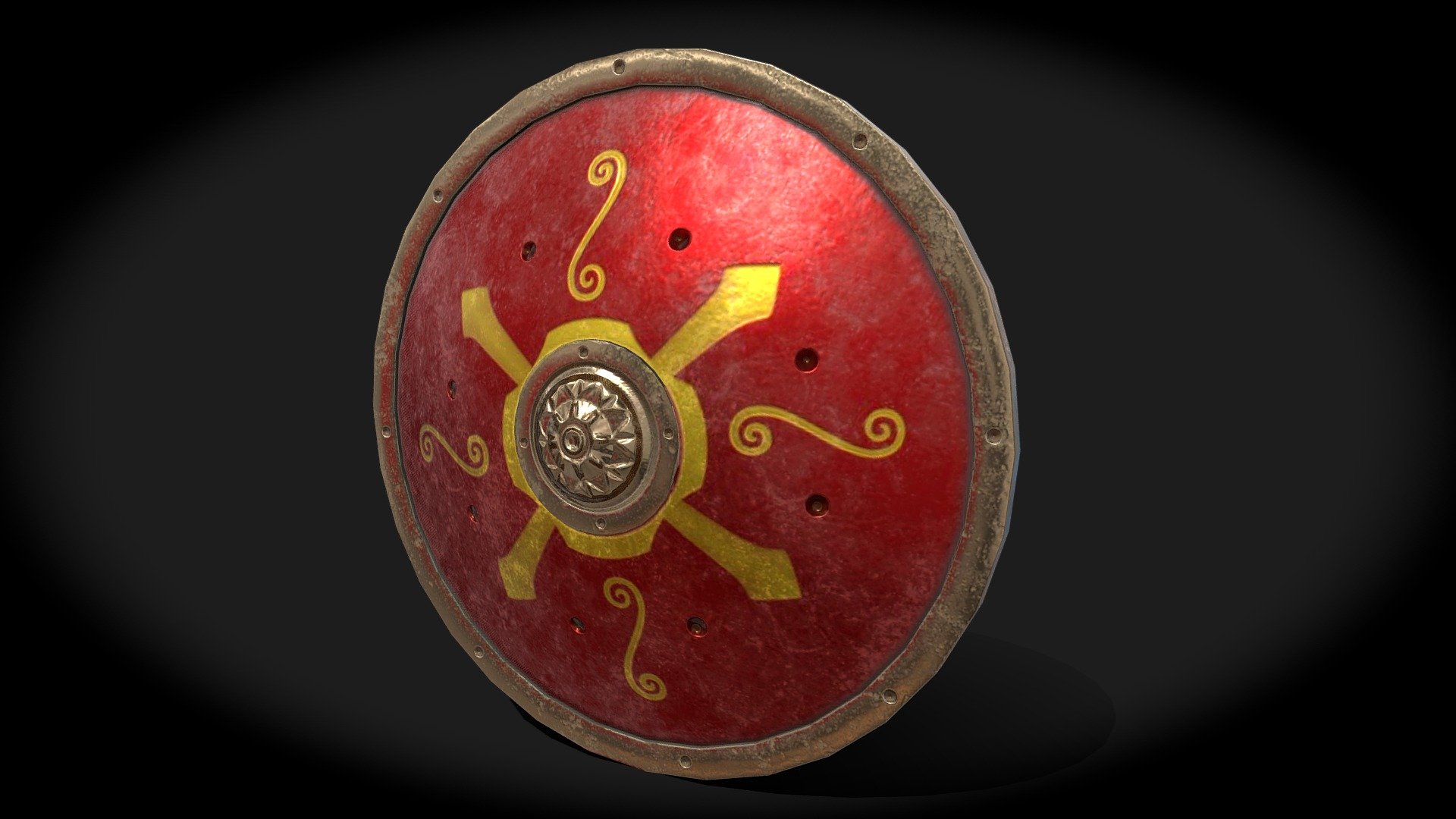 Created in Blender and Painted in Substance Painter - Roman Shield (Free) - Download Free 3D model by wolfgar74 3d model