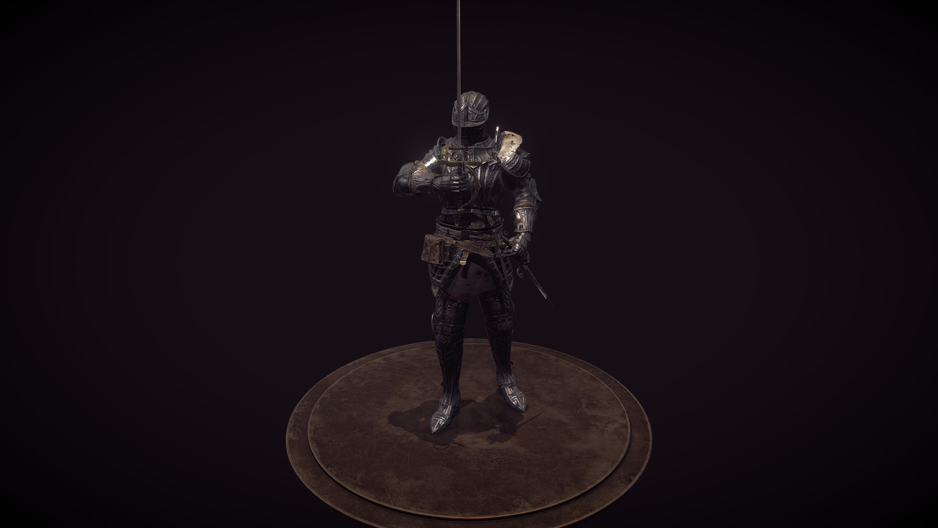 This is an armour set in the works for Dark Souls - Rekindled Mod, with the intention of replacing Undead Prince Ricard's copy pasted Elite Knight (Astora) look with something unique.

Based on the Fluted Set from Demon's Souls, but with more regality albeit worn 3d model