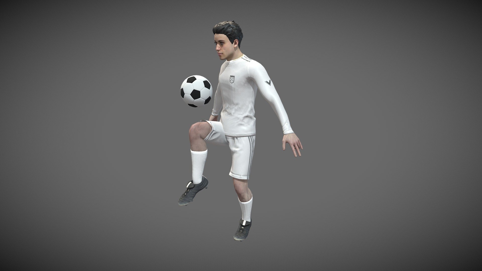 Football player warms up by kneeing ball in this looping animation at 30 frames per second.

See this 3D model in action, and more models like it, here in this collection of free augmeneted reality apps:

https://morpheusar.com/ - Looping Animation Soccer Player Kneeing Football - 3D model by LasquetiSpice 3d model