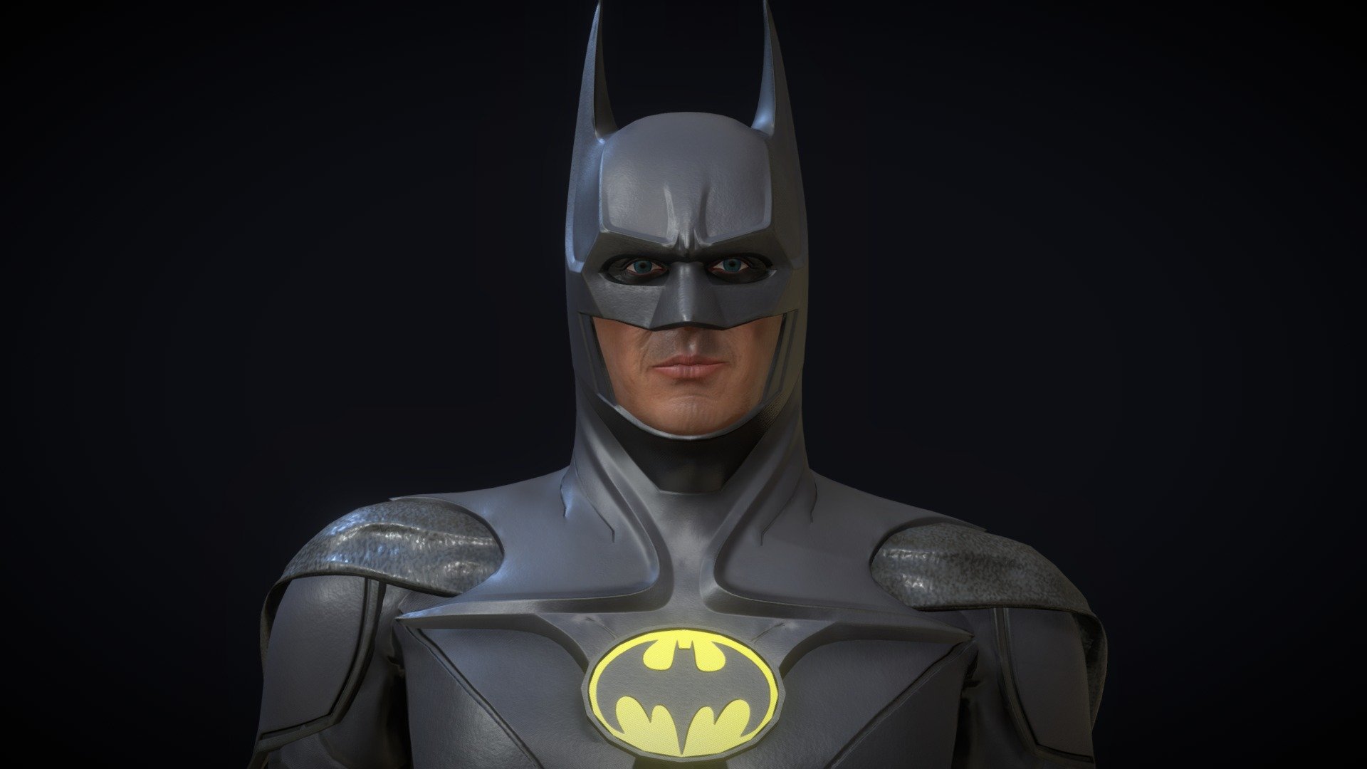 “You wanna get nuts? Let’s get nuts.” - Batman
Game ready model based on The Flash movie Michael Keaton's Batman.
High Poly mesh was done inside Zbrush, retopology and Uvs in Maya, baking and texturing with Substance Painter and finally render was done inside Marmoset Toolbag.
Full character has 83k tris, using 2 packs of 4k texture 3d model