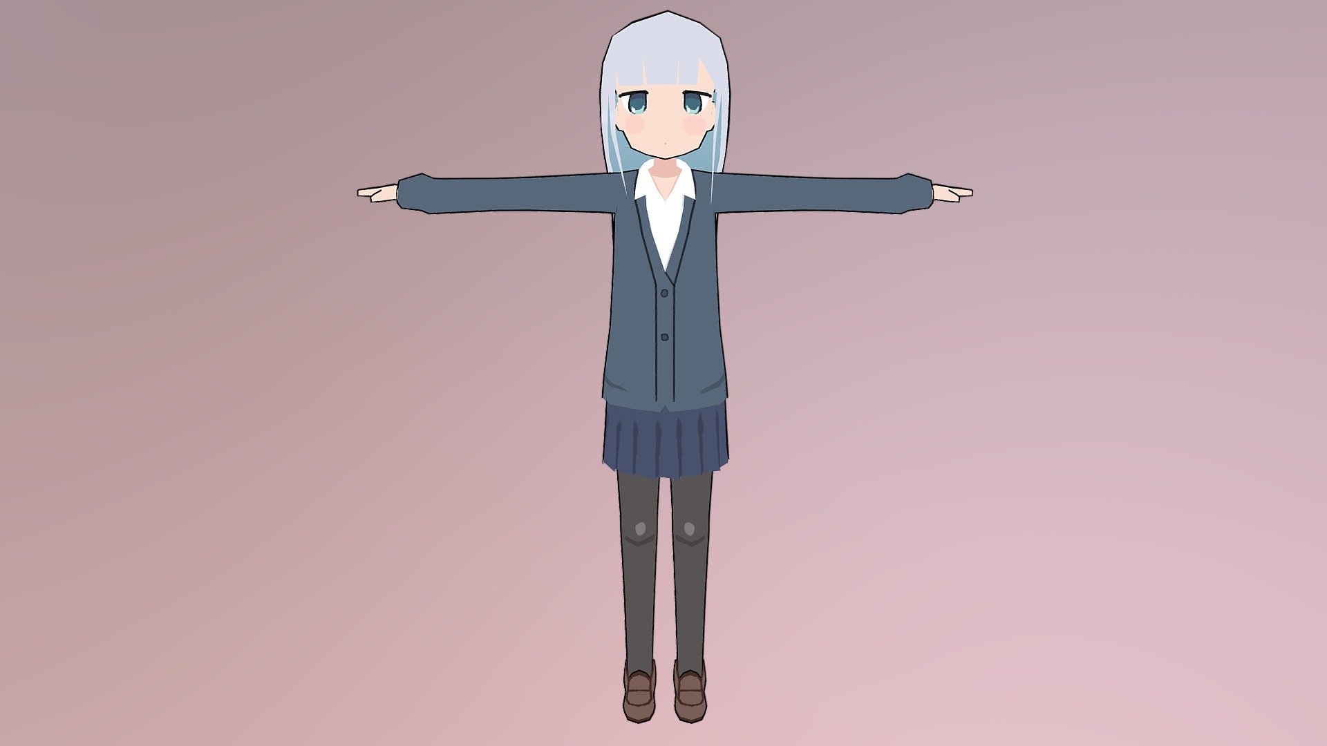 900+ verts without outline effect.
Fully Rigged 3d model