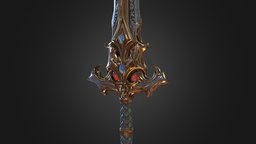 Medieval Sword 1 medieval, game-asset, weapon, lowpoly, sword