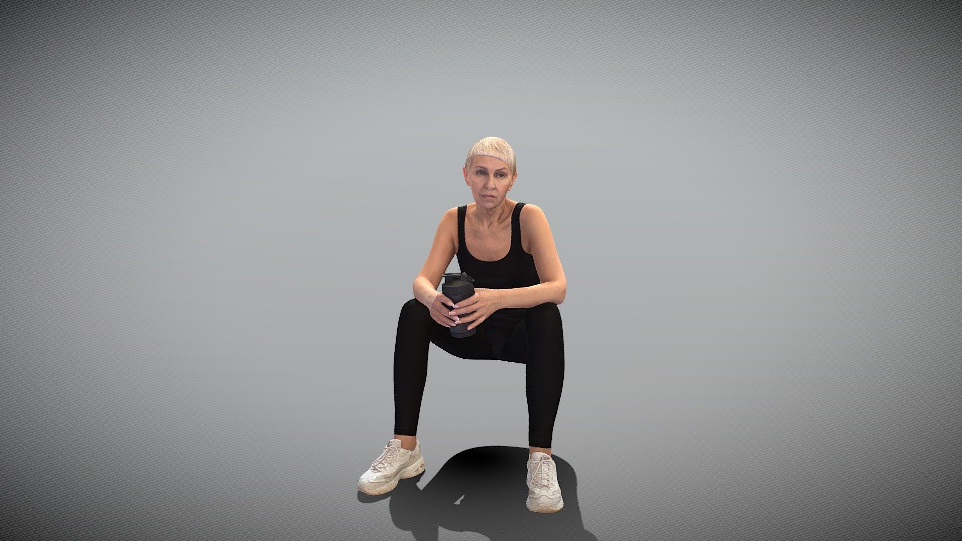 This is a true human size and detailed model of a sporty woman of Caucasian appearance dressed in sportswear. The model is captured in casual pose to be perfectly matching various architectural and product visualizations, as a background or mid-sized character on a sports ground, gym, locker, beach, park, VR/AR content, etc.

Technical specifications:




digital double 3d scan model

150k &amp; 30k triangles | double triangulated

high-poly model (.ztl tool with 5 subdivisions) clean and retopologized automatically via ZRemesher

sufficiently clean

PBR textures 8K resolution: Diffuse, Normal, Specular maps

non-overlapping UV map

no extra plugins are required for this model

Download package includes a Cinema 4D project file with Redshift shader, OBJ, FBX, STL files, which are applicable for 3ds Max, Maya, Unreal Engine, Unity, Blender, etc. All the textures you will find in the “Tex” folder, included into the main archive.

3D EVERYTHING

Stand with Ukraine! - Woman in sportswear holding water bottle 430 - Buy Royalty Free 3D model by deep3dstudio 3d model