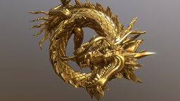Lowpoly Rigged Dragon dragonstatue, dragonball, chinese, statue, newyear, gongxifacai, lowpolymodel, lowpolydragon, shenlong, chinesenewyear, golddragon, dragon, gold