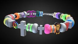 Custom Bracelet with Designer Diamond Charms face, neck, cross, baby, heart, jewelry, ape, unreal, accessories, mod, silver, ready, wrist, accessory, a, realistic, engine, gta5, milo, coco, metallic, bead, roblox, fnaf, chanel, smiley, vrchat, bathing, bape, unity3d, game, pbr, low, poly, fivem