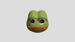 Pepe head memes, pepe, apu, blender, lowpoly, noai
