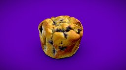 Blueberry Muffin food, baking, breakfast, props, realistic, pastry, muffin, photoscan, photogrammetry, pbr
