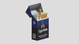Cigarettes Box Low Poly PBR Realistic prop, pack, vr, ar, supermarket, cigarette, box, smoke, smoking, downloadable, cigar, addiction, asset, game, 3d, pbr, lowpoly