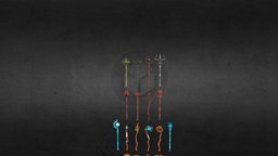 Mage Staff Wand Pack staff, earth, pack, development, gamedev, wand, mage, necromancer, fire, water, nature, blender-3d, cleric, necro, low-pol, blender-lowpoly, game, blender, lowpoly, low, poly, fantasy, magic, mancer