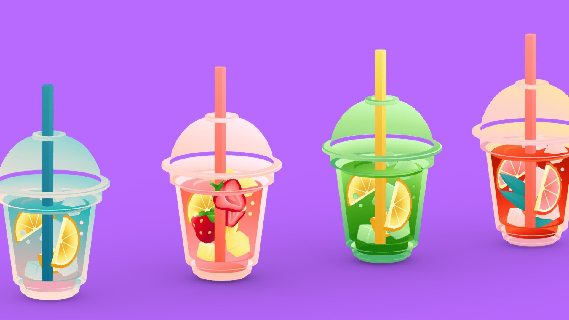 **Low poly cute soft drinks pack. **

Textured with gradient atlas, so it is performant for mobile games and video games.

Like a few of my other assets
in the same style, it uses a single texture diffuse map and is mapped using only color gradients. 
All gradient textures can be extended and combined to a large atlas.

There are more assets in this style to add to your game scene or environment. Check out my sale.

If you want to change the colors of the assets, you just need to move the UVs on the atlas to a different gradient.
Or contact me for changes, for a small fee.

**I also accept freelance jobs. Do not hesitate to write me. **

*-------------Terms of Use--------------

Commercial use of the assets  provided is permitted but cannot be included in an asset pack or sold at any sort of asset/resource marketplace.*

9213140

5207418 - Stylized Unlit Soft Drinks 2 - Buy Royalty Free 3D model by Stylized Box (@Stylized_Box) 3d model