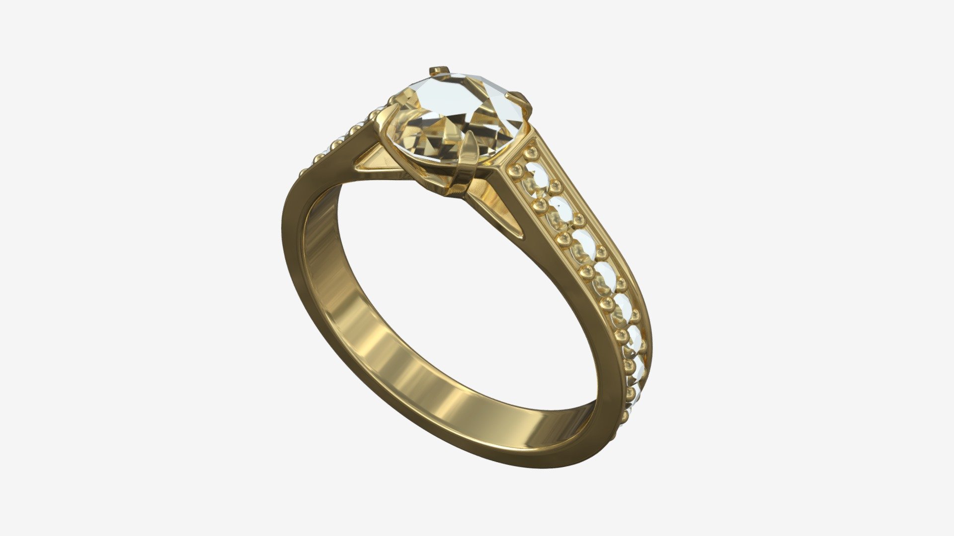 Gold Diamond Ring Jewelry 02 - Buy Royalty Free 3D model by HQ3DMOD (@AivisAstics) 3d model