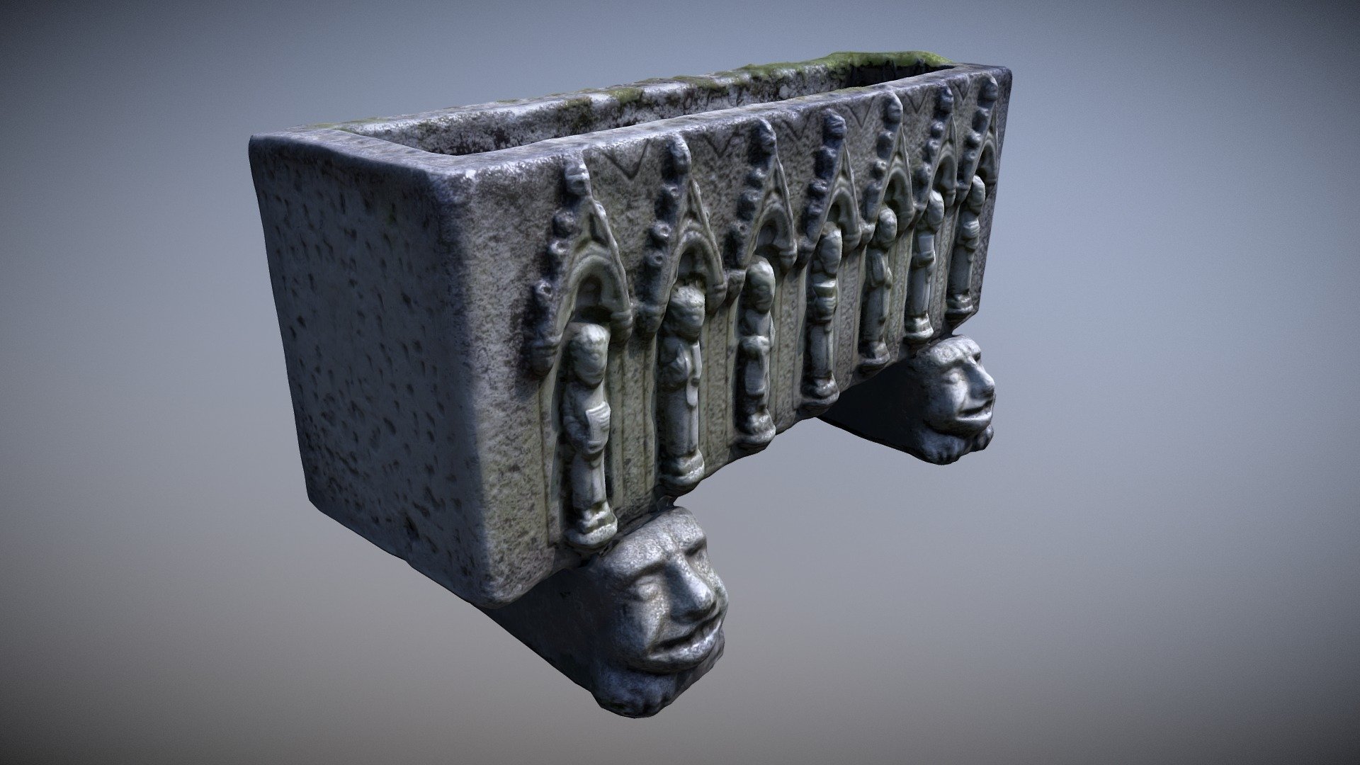Photogrammetrie of an ancient stone vat. Around 65 hand held images. Retopo and texture work in Blender 3d model