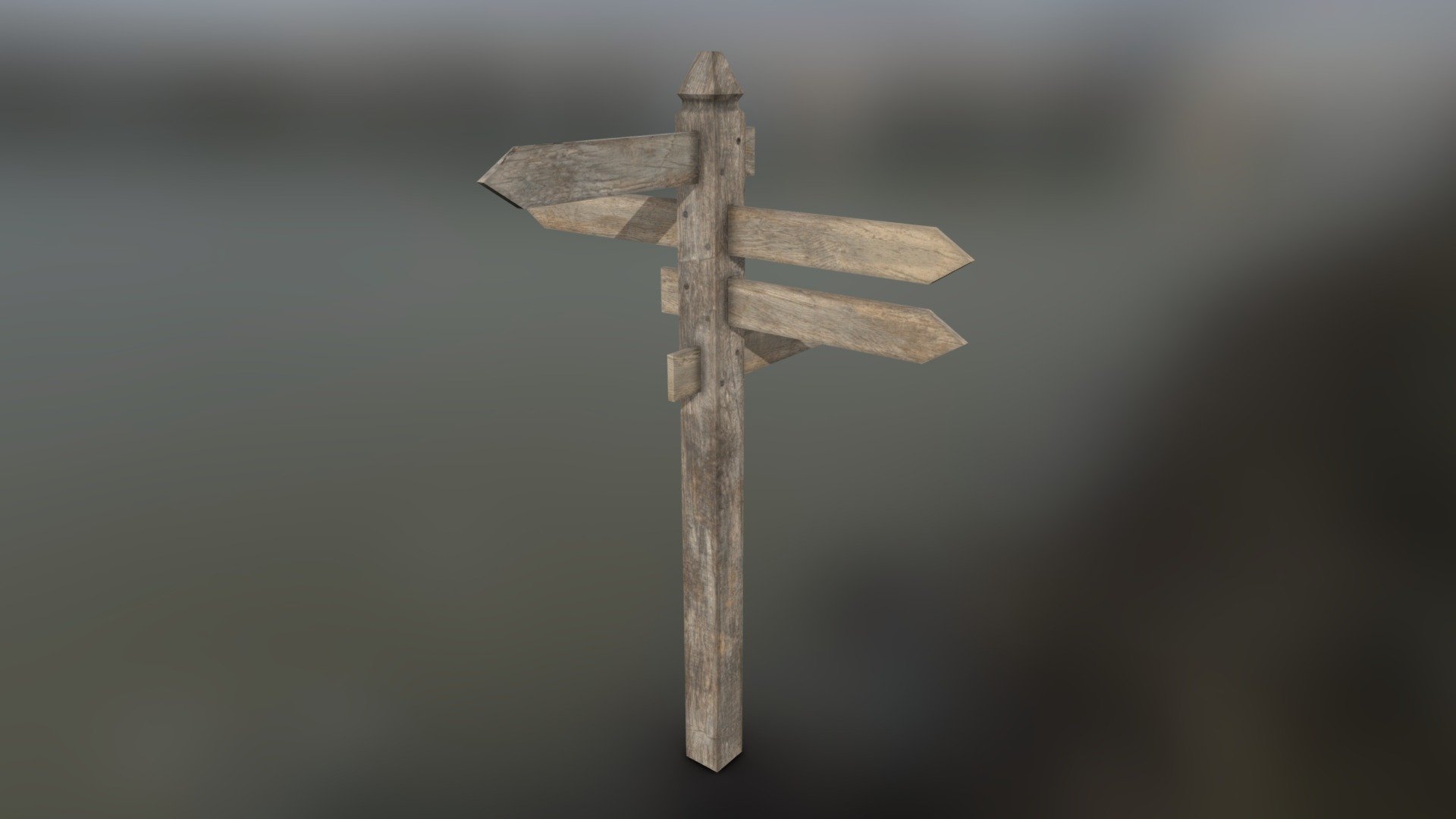 3d model is low poly and game-ready. Directional Sign Post - Without labels, you can add text. There is also an open polygon at the bottom.

Model not subdivision.

Real scale - Units: cm - (Proportions and sizes are observed and as close as possible to the real object) ~ 250 x 175 x 175 cm - Directional Sign Post - 3D model by Grishmanovskij Anton (@GrishmanovskijAnton) 3d model