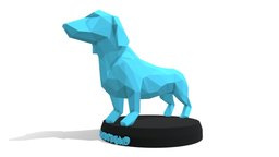Poly Duchshund Dog sculpt, cute, dog, toy, geometry, polygonal, geometric, statue, contemporary, dachshund, art, low, poly, animal, polygon