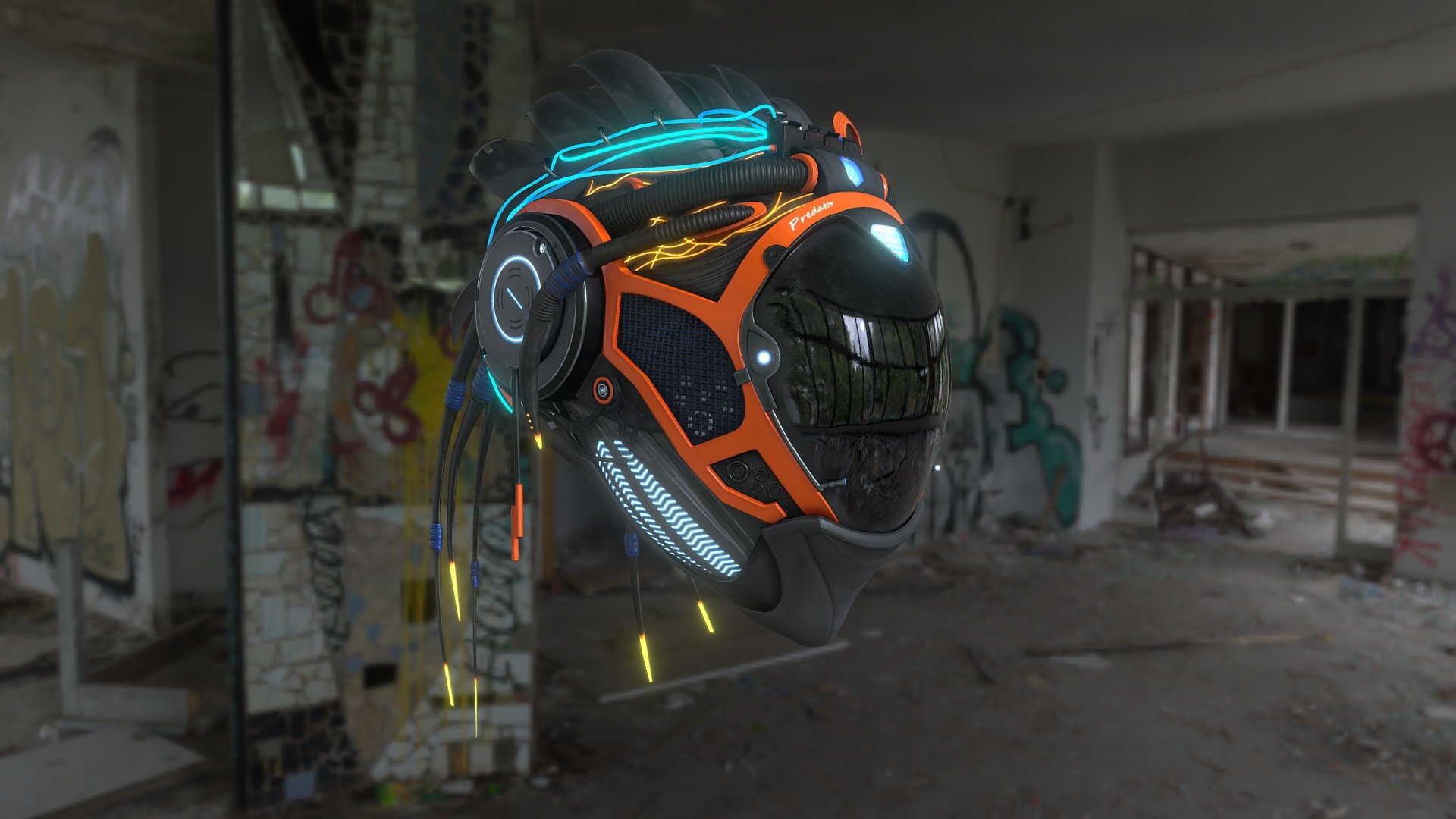 Inspired by Abrar Khan art - Helmet Predator X - 3D model by isoborova88 3d model