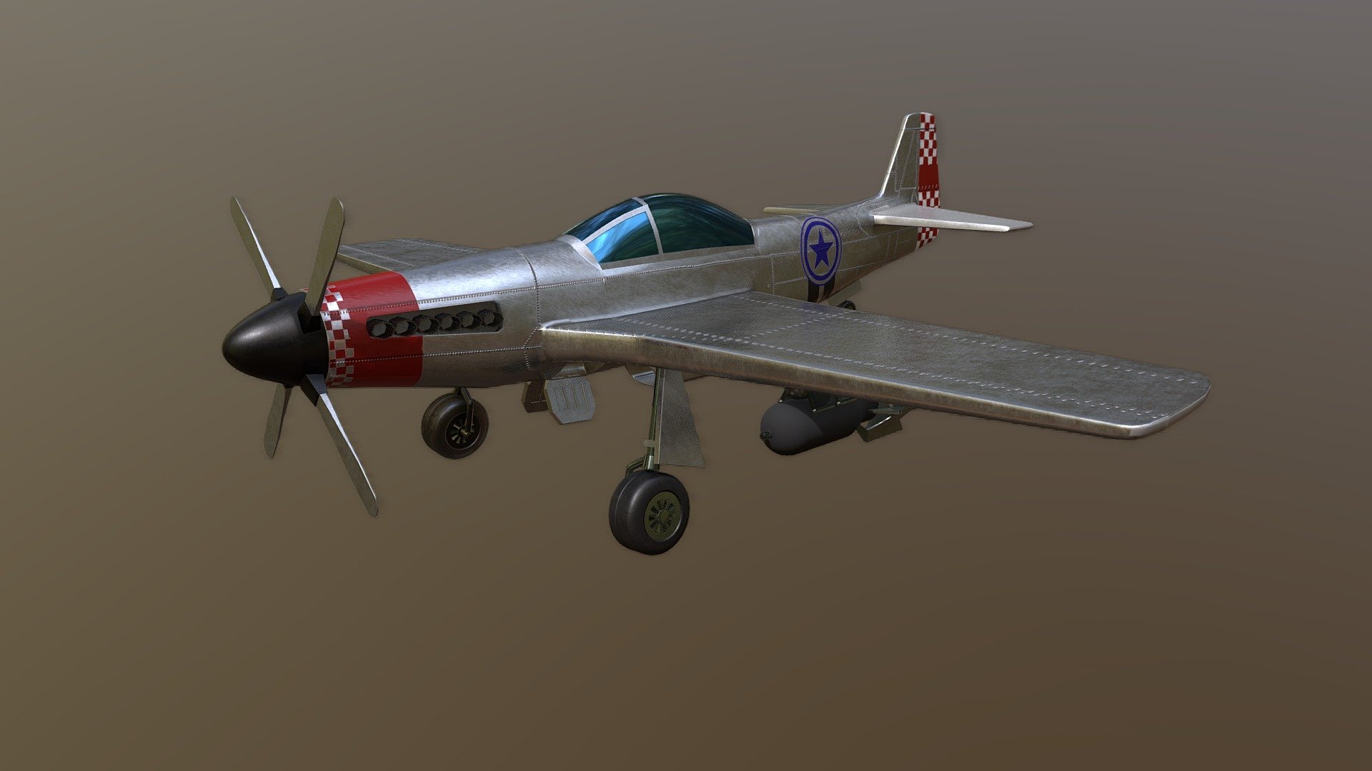 P-51 Mustang - Download Free 3D model by Isabel Arauz (@isabel_arauz) 3d model