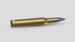 Bullet .30-06 Springfield rifle, action, army, bullet, ammo, firearms, explosive, automatic, realistic, pistol, sniper, auto, cartridge, weaponry, express, caliber, munitions, weapon, asset, game, 3d, pbr, low, poly, military, shotgun, gun, colt