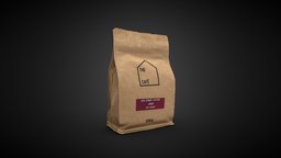 Coffee Paper Bag 3D Scan object, drink, tea, food, product, coffee, prop, paper, pack, bag, breakfast, craft, brown, kitchen, packing, kraft, freemodel, photogrammetry, asset, lowpoly, model, 3dscan, free, container, download