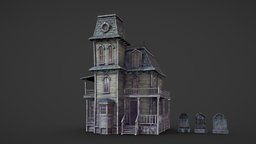 Victorian Haunted House victorian, tombstone, vintage, mystery, munsters, gravestone, haunted, adams, scary, old, psycho, terror, hauntedhouse, victorianhouse, asset, house, halloween, horror