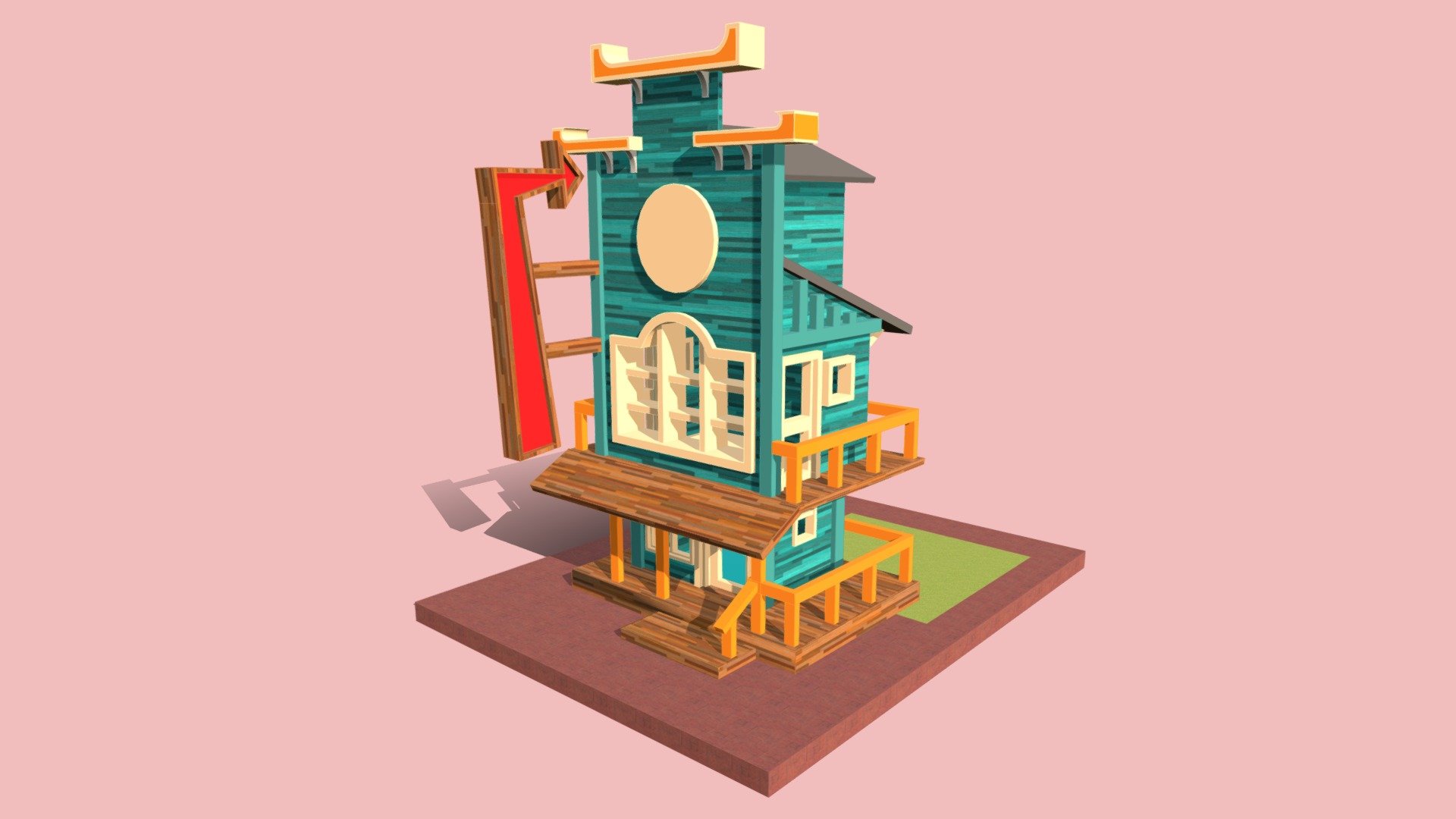 Thus small cowboy pub house project is for 3D game environment design. The Chinese game producer would like to combine the idea of the cowboy movie and some Chinese architectural elements. Therefore, We've designed the whole 19th-century cowboy-style game. Our design was influenced by the great film &ldquo;Cowboy