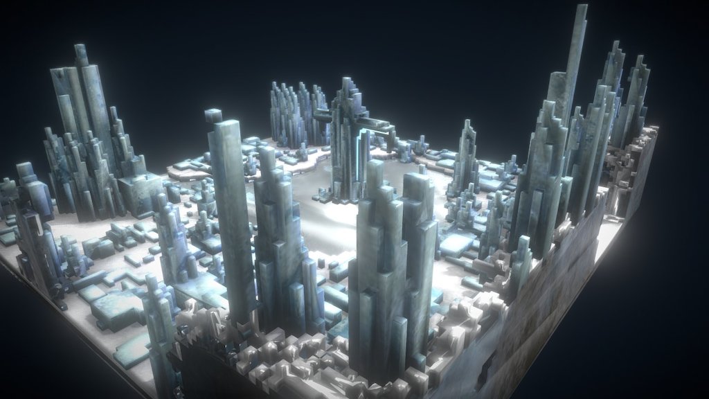 Something has frozen into voxel ICE - Voxel Ice Cave - The Padre Game - 3D model by ThePadre 3d model