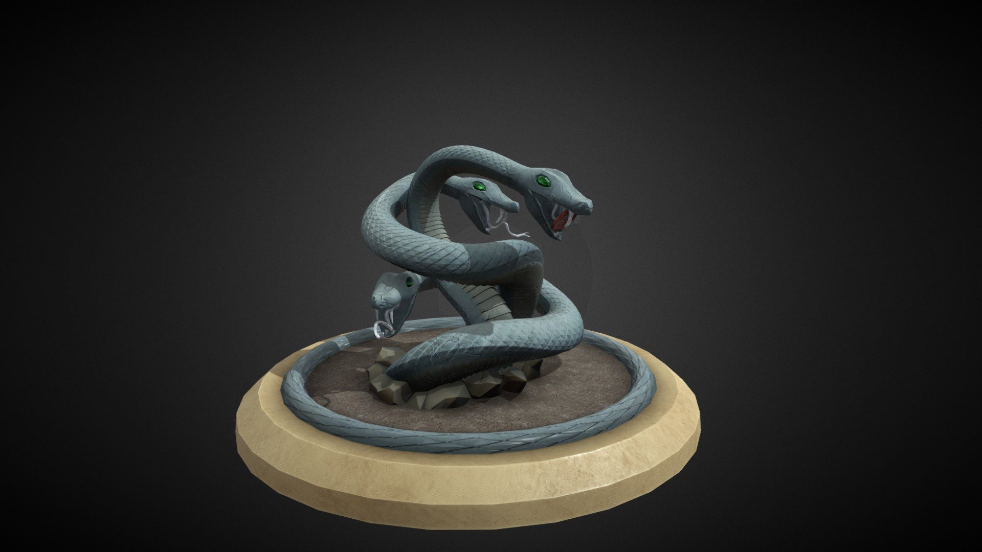 A statue of a hydra, emerging from the ground.

Modelled in Blender, and textured in Substance Painter 3d model