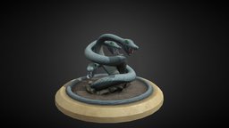 Hydra Statue snake, hydra, statue, mythology, serpent, mythological, substancepainter, substance, blender, substance-painter, creature, animal, monster