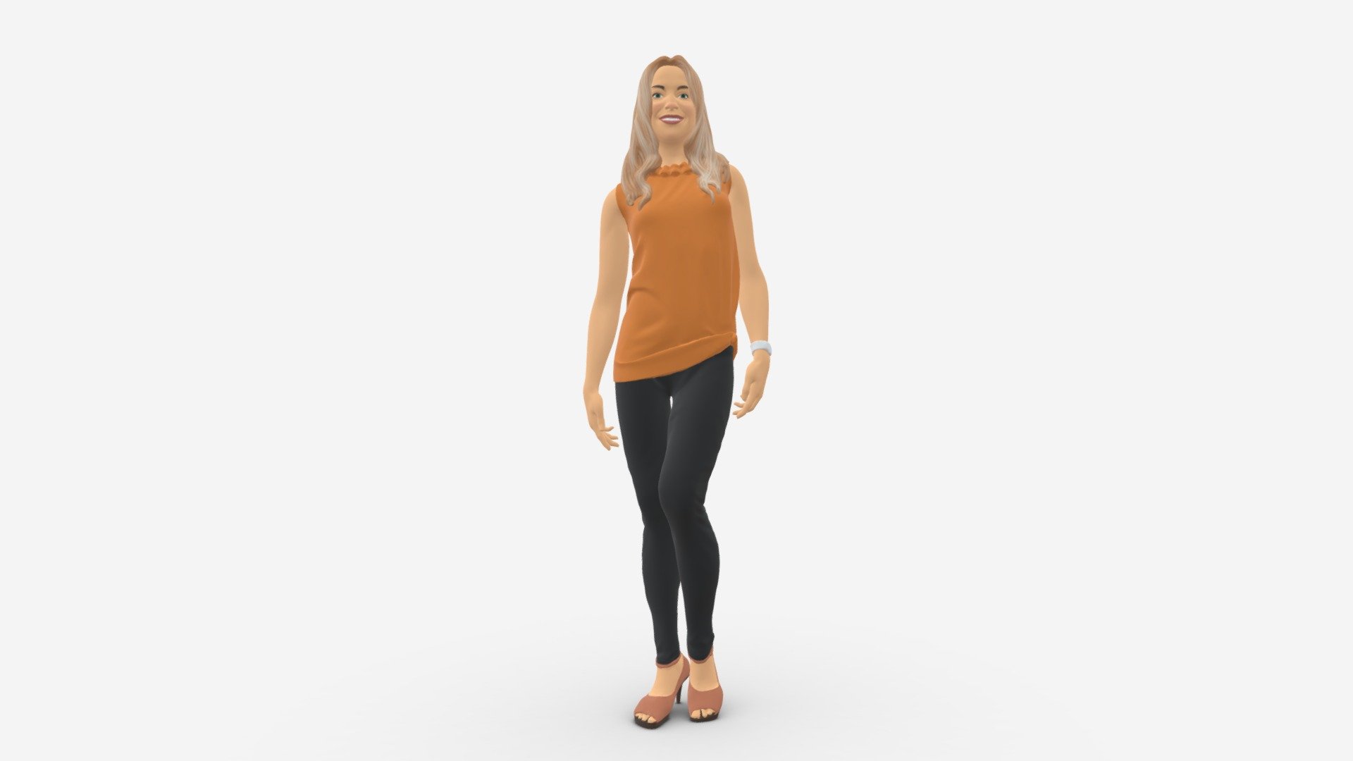 Girl In Black Leggings 0376 - Buy Royalty Free 3D model by 3DFarm 3d model