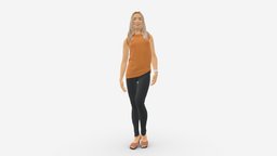 Girl In Black Leggings 0376 style, people, fashion, clothes, miniatures, realistic, woman, leggings, character, 3dprint, model, black