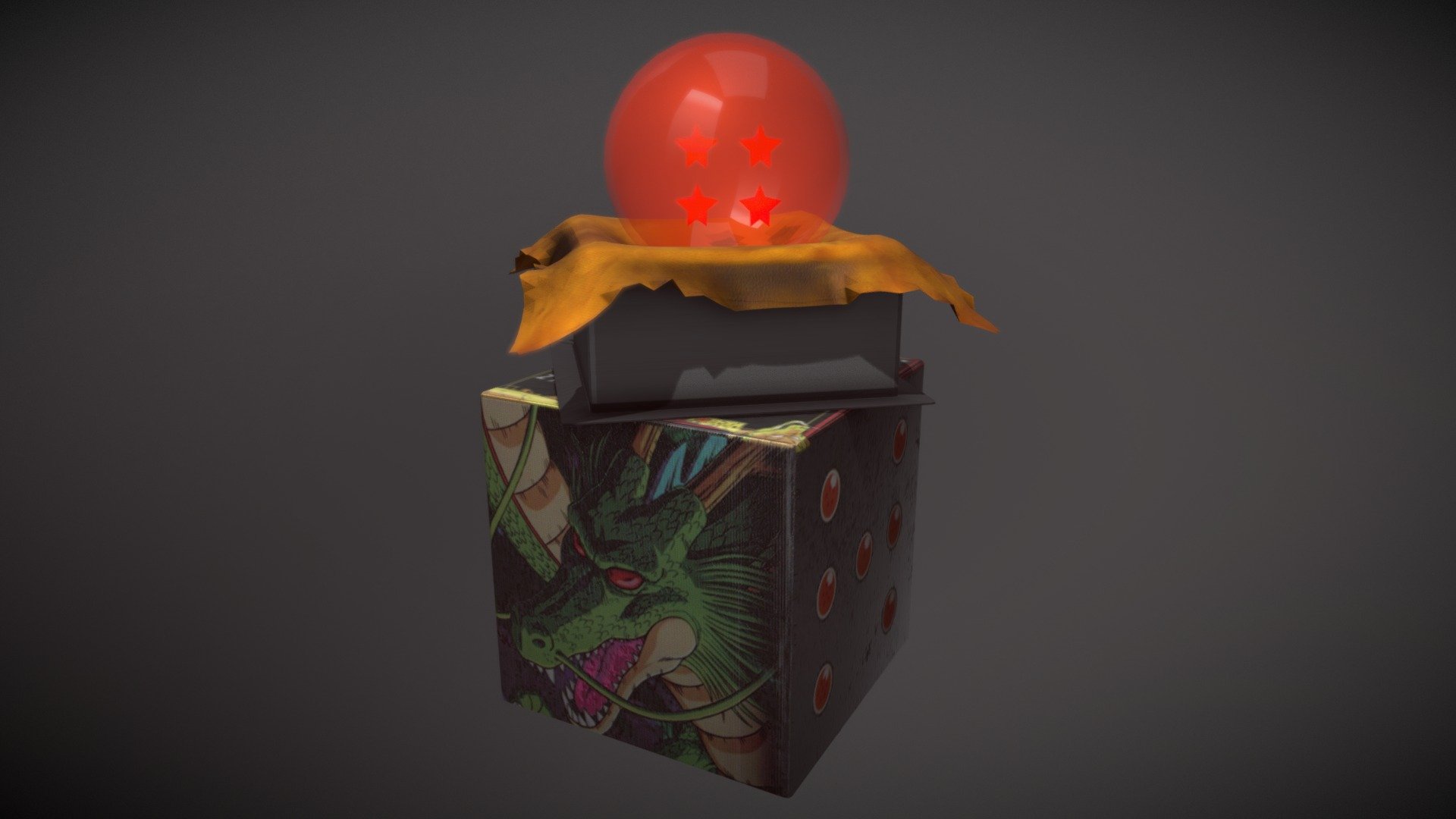 A 4 star Dragon ball that I tryed for a realisic look  based of the prop/toy 3d model