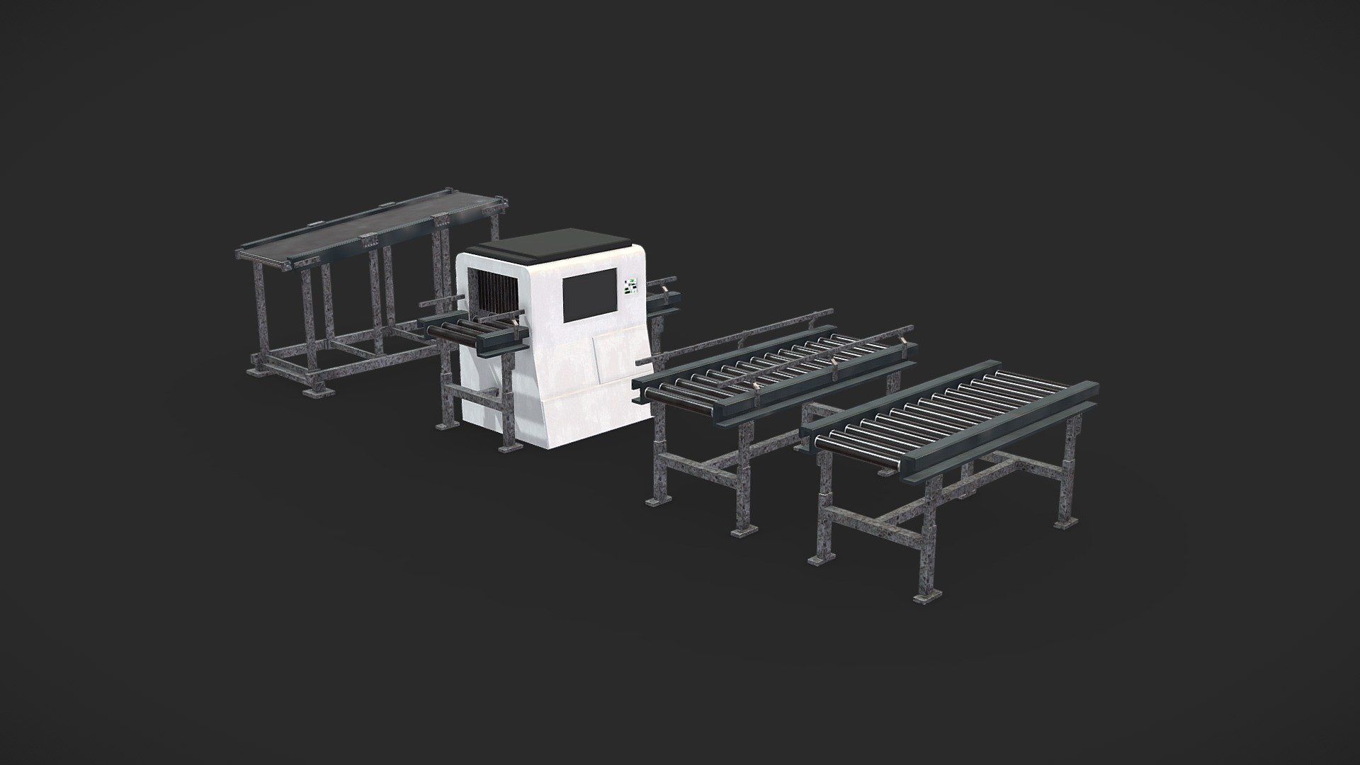 Industrial Conveyor belt system. Includes :


2 Striaght Conveyors with and without railing
Angled Conveyor Belt
Xray Conveyor Machine

Perfect for industrial warehouses, airports, factorys, global shipping monopolies, etc.

Includes PBR's - Conveyor Belt Xray Pack - Buy Royalty Free 3D model by Unreal Designer (@unrealdesigner.ig) 3d model