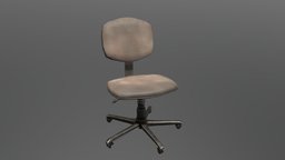 Office Chair office, seat, fbx, old, spin, ue4, low-poly-game-assets, pbr, chair