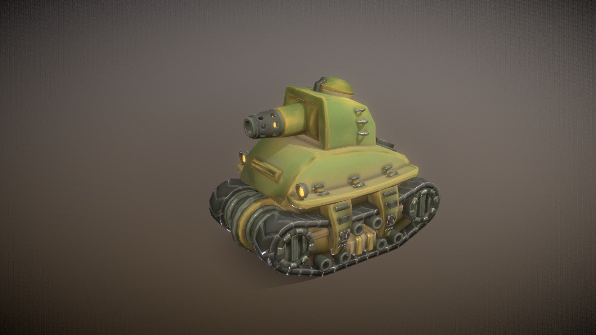 A little 3D concept of a stylized low poly Tank - Stylized Tank - 3D model by IngeArts 3d model